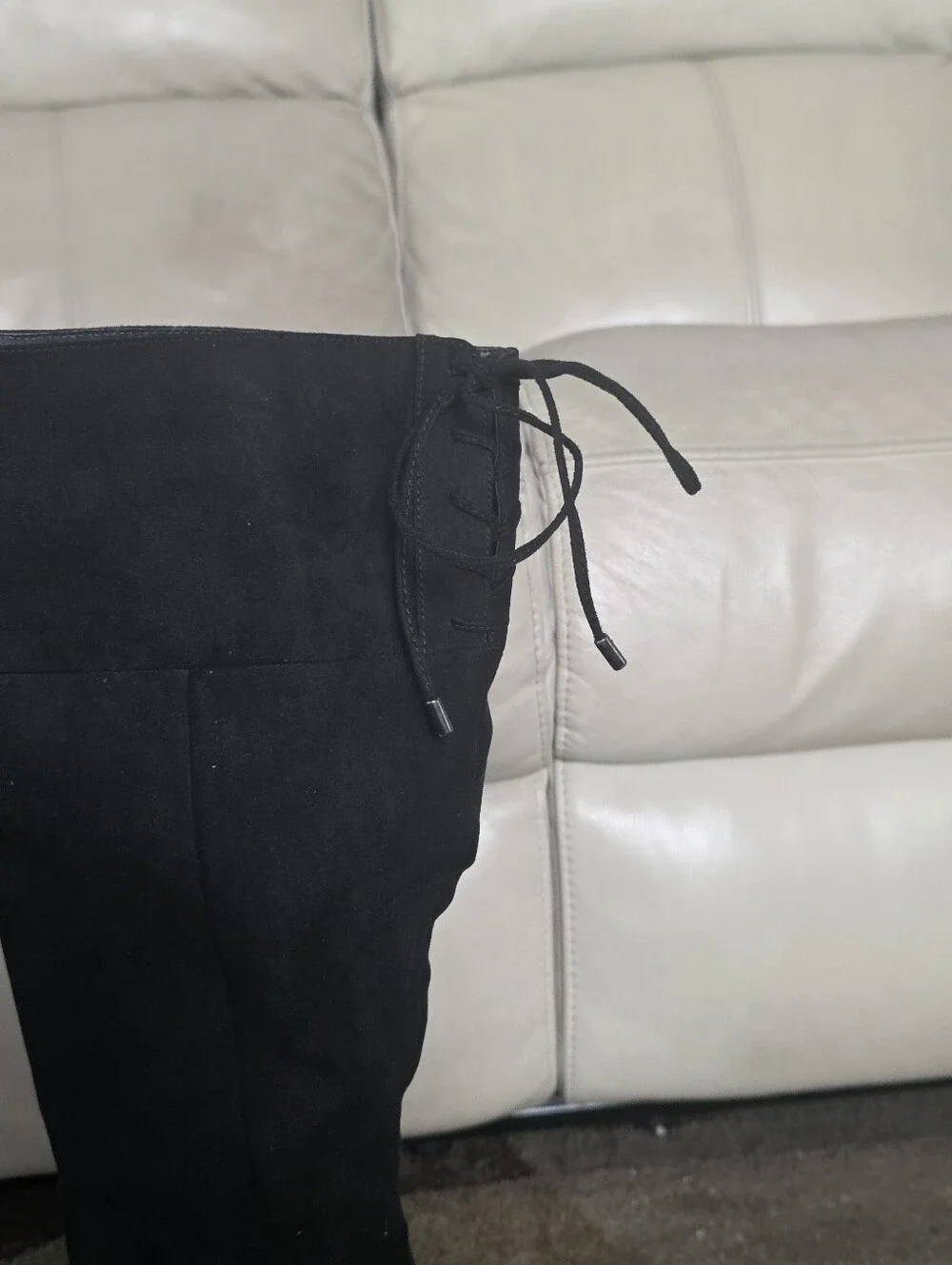 Kennth Cole Reaction Black Suede Knee-High Block Heel Boots